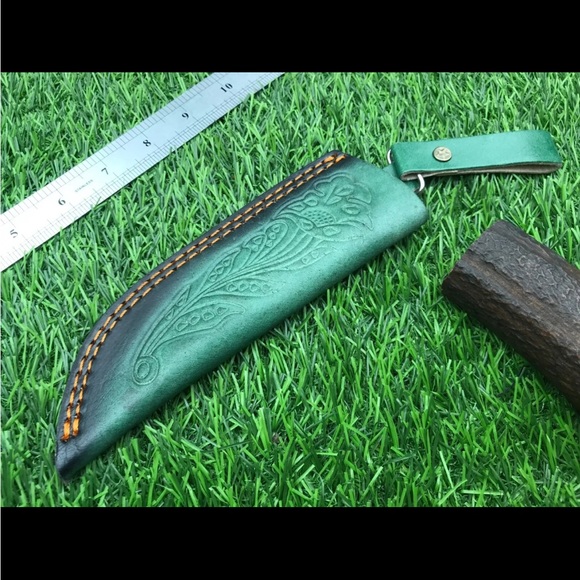 Damascus Knife with Corain Handle Full Tang Hand Crafted NWOT - Picture 6 of 6